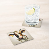 Koe in geld kartonnen onderzetters (Insitu)