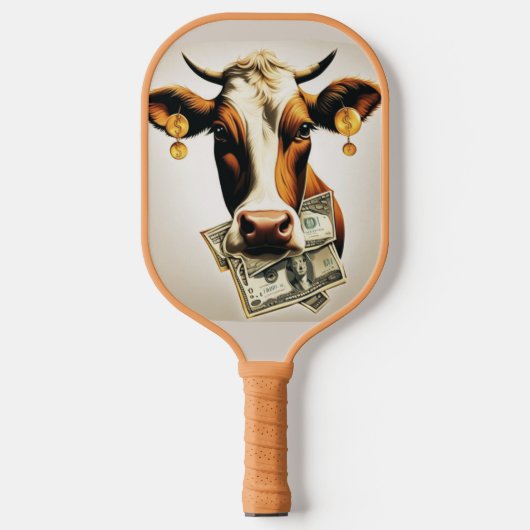 Koe in geld pickleball paddle (Voorkant)