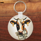 Koe in geld sleutelhanger (Voorkant)