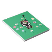 Koe in groenweiden met bloemen notitieblok (Schuin)
