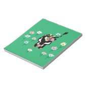 Koe in groenweiden met bloemen notitieblok (Linkerzijde)