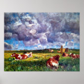 Koe in het noordelijk deel van de Frisian Marsh 19 Poster (Voorkant)