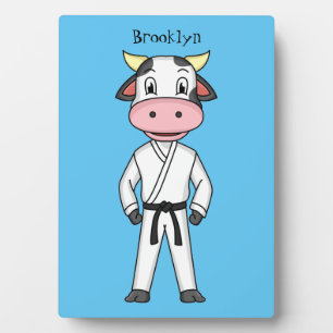 Koe in kung fu suit cartoon fotoplaat