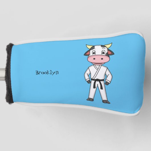 Koe in kung fu suit cartoon golfheadcover (Voorkant)