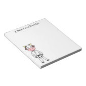 Koe in kung fu suit cartoon notitieblok (Schuin)