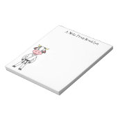 Koe in kung fu suit cartoon notitieblok (Linkerzijde)