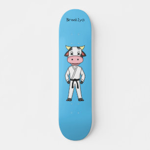 Koe in kung fu suit cartoon persoonlijk skateboard
