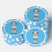 Koe in kung fu suit cartoon poker chips (Opstapeling)