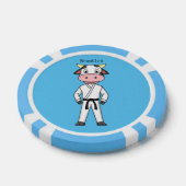 Koe in kung fu suit cartoon poker chips (Enkel)