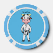Koe in kung fu suit cartoon poker chips (Achterkant)