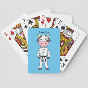 Koe in kung fu suit cartoon pokerkaarten