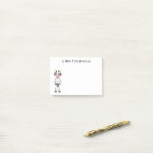 Koe in kung fu suit cartoon post-it® notes (Op bureau)