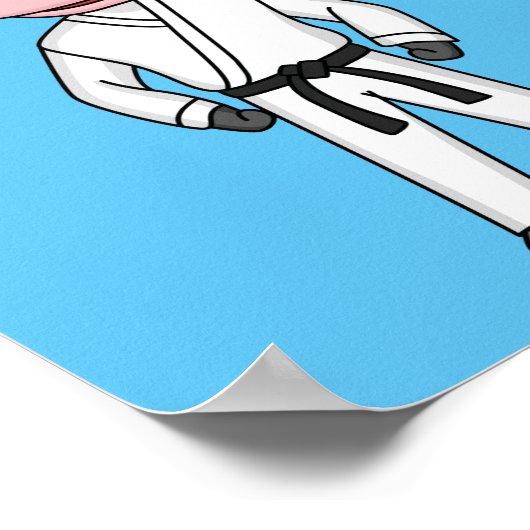 Koe in kung fu suit cartoon poster (Hoek)