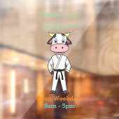 Koe in kung fu suit cartoon raamsticker (Vel 2)