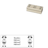 Koe in kung fu suit cartoon rubberstempel (Gestempeld)