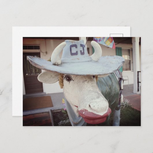 Koe in Lippenstift op een Briefkaart (Voorkant / Achterkant)