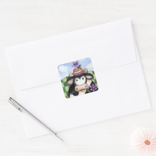 Koe in Pet - Stickers (Envelop)
