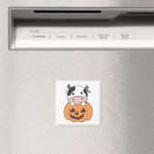 Koe in pompoen Schattigee Koeien Happy Halloween M Magneet (Insitu (Vaatwasser))