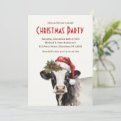 Koe in Santa Hat Boerderij Animal Dairy Christmas  Kaart (Staand voorkant)