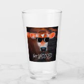 Koe in zonnebrillen geen 'MOOsed Cute Funny' Glas (Voorkant)