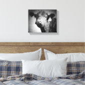 Koe in zwart-witcanvas afdrukken (Insitu (Slaapkamer))