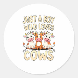 Koe _ Jongens & Peuter, gewoon een jongen die van Ronde Sticker