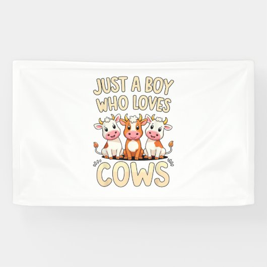 Koe _ Jongens & Peuter, gewoon een jongen die van  Spandoek (Horizontaal)