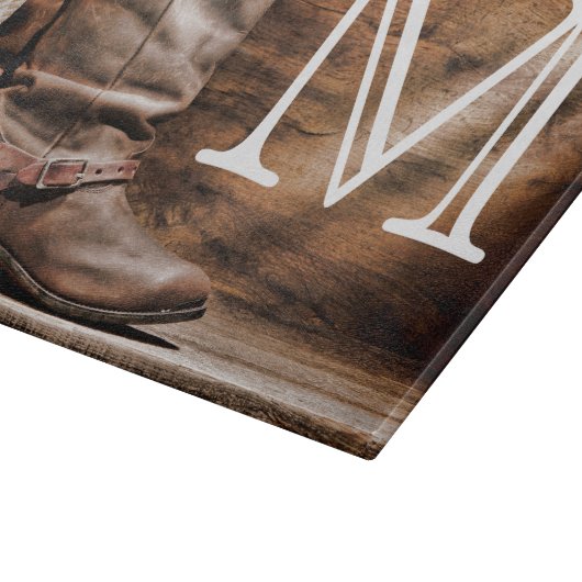 Koe Jongenslaarzen Spur Monogram Glassnijplank Snijplank (Hoek)