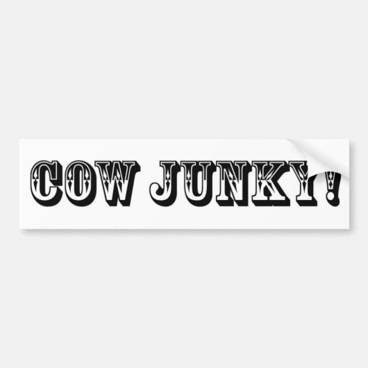 Koe Junky! Bumpersticker (Voorkant)