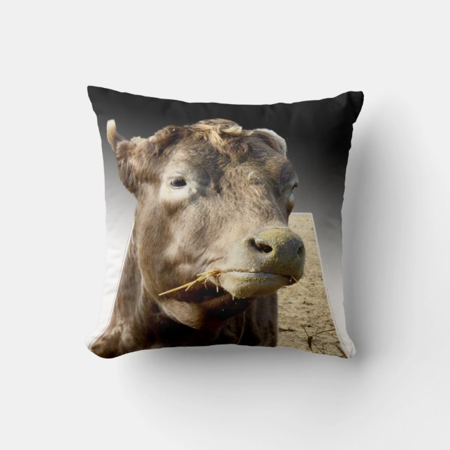 Koe Kaaien Hay, Popout Art, Drow Cushion. Kussen (Voorkant)