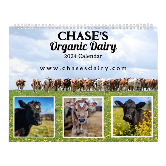 Koe Kalender van Chase's Organic Dairy (Hoes)