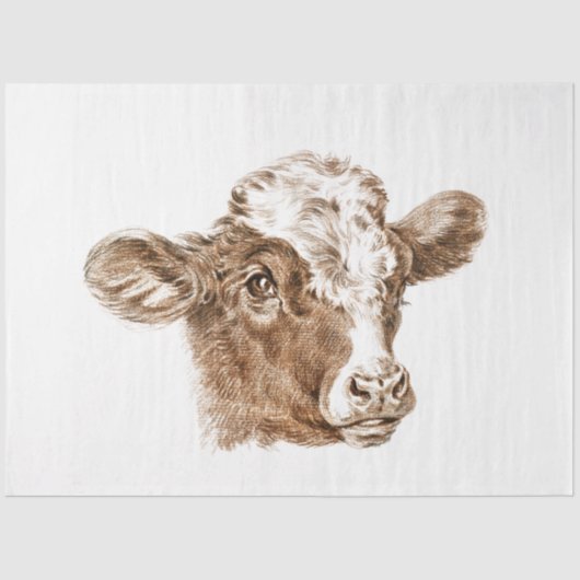 Koe kalf Ephemera Decoupage  Boerderij Tissuepapier (Voorkant)