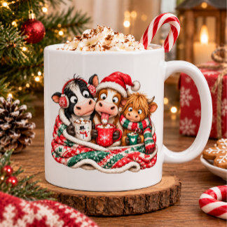 Koe & Kalf Heet Chocolade Winter Kerstontwerp Koffiemok