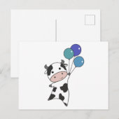 Koe kalf vliegballonnen kalveren briefkaart (Voorkant / Achterkant)