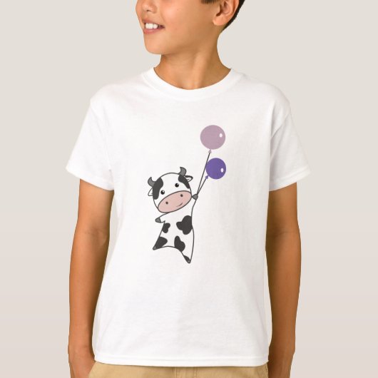 Koe kalf vliegballonnen naar boven t-shirt (Voorkant)