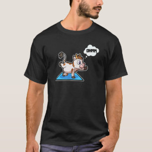 Koe Kalf Yoga Houden Sport Gymnastiek Ohm Hartslag T-shirt