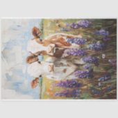 Koe Kalveren Lupine Bloemen Schilderij Decoupage Tissuepapier (Voorkant)