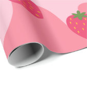 koe kawaï - aardbei cadeaupapier (Rol Hoek)