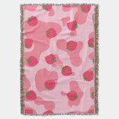 koe kawaï - aardbei deken (Voorkant Verticaal)