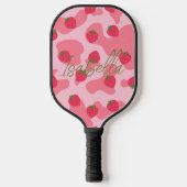 koe kawaii aardbei gepersonaliseerd pickleball paddle (Voorkant)
