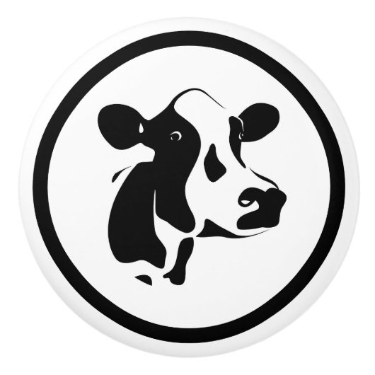 Koe keramische kabinetsknop knop (Voorkant)