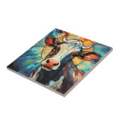 Koe keramische Tegel Tegeltje (Zijkant)