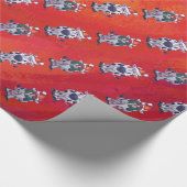 Koe kerst cadeaupapier (Hoek)