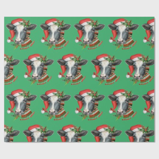 Koe kerst cadeaupapier (Vlak)