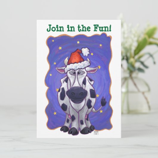 Koe kerst kaart (Staand voorkant)