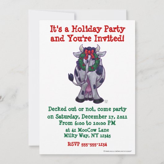 Koe kerst kaart (Achterkant)