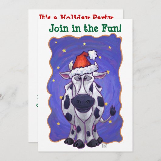 Koe kerst kaart (Voorkant / Achterkant)