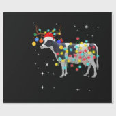 koe kerst - kerstfeestdagen cadeaupapier (Vlak)