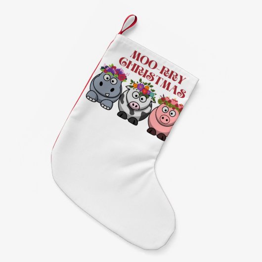 Koe kerst kerstmis kleine kerstsok (Voorkant (Hangend))