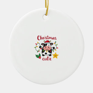 Koe Kerst Knuffel Koeien Kerst T-Shirt (6) Keramisch Ornament